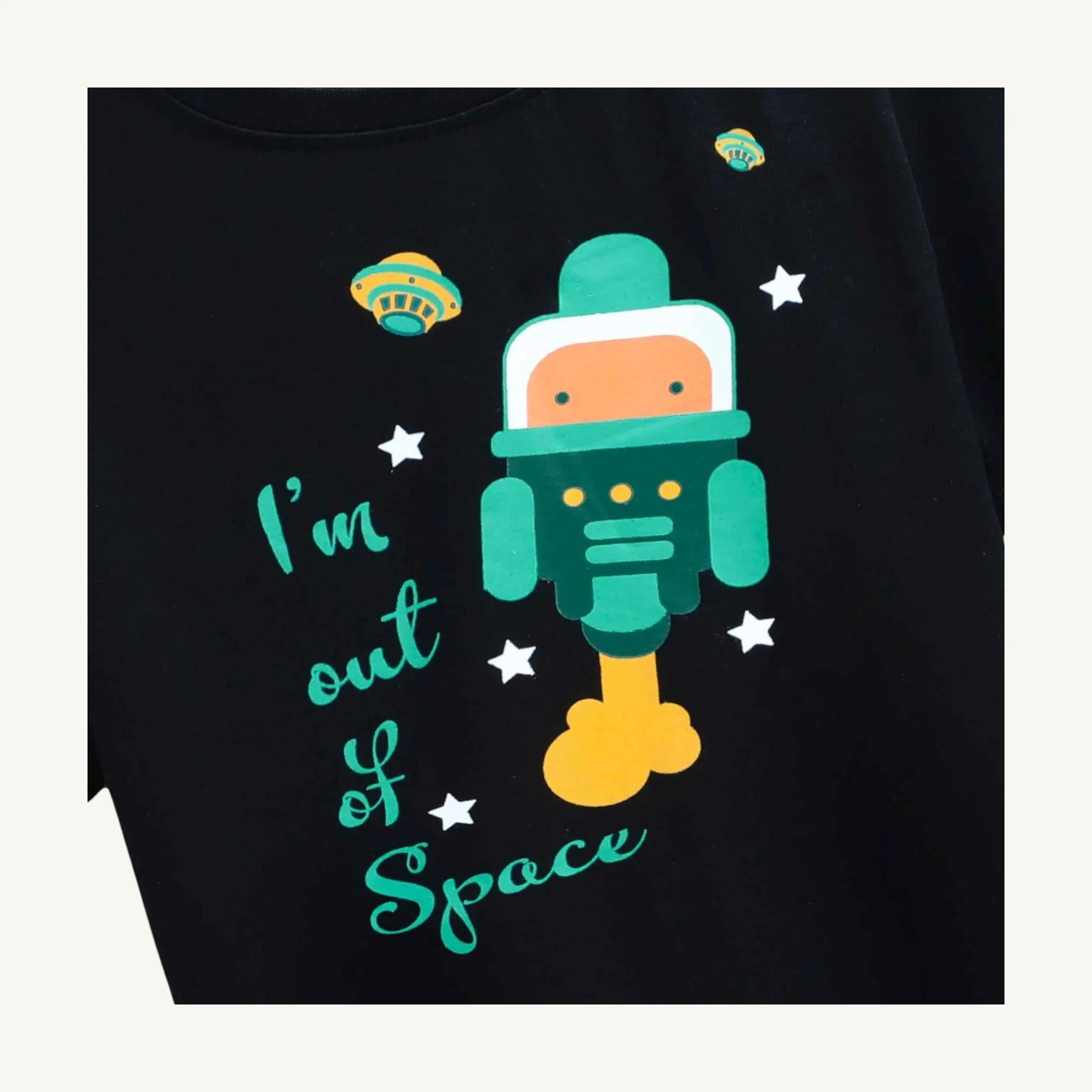 Kids Space Print T-shirt - Guugly Wuugly