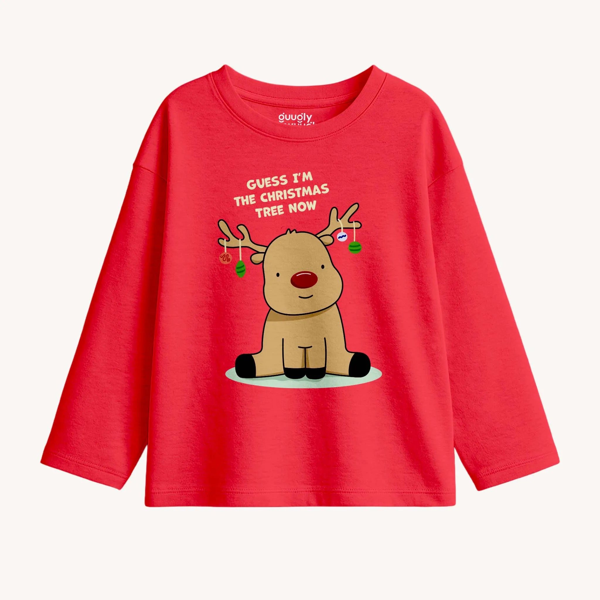 Boys Toddler Christmas Deer Red Long Sleeves Tshirt