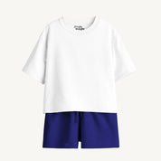 Boys’ White & Navy Blue Co-ord Set