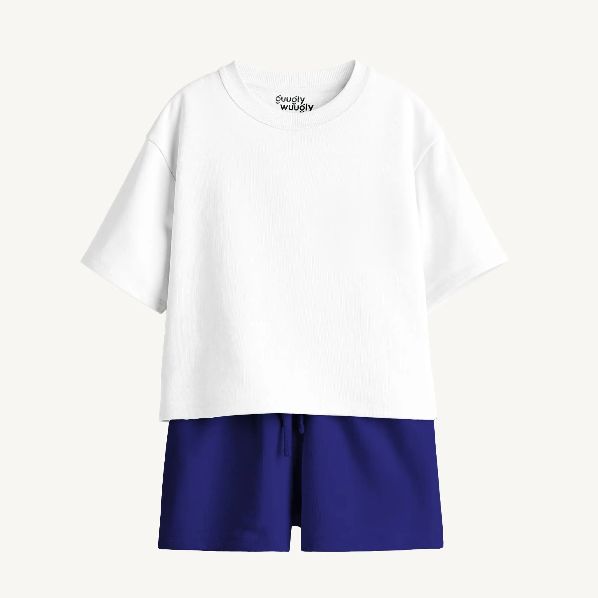 Boys’ White & Navy Blue Co-ord Set