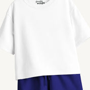 Boys’ White & Navy Blue Co-ord Set