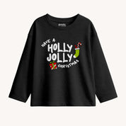 Boys Toddler Holly Jolly Black Long Sleeves Tshirt