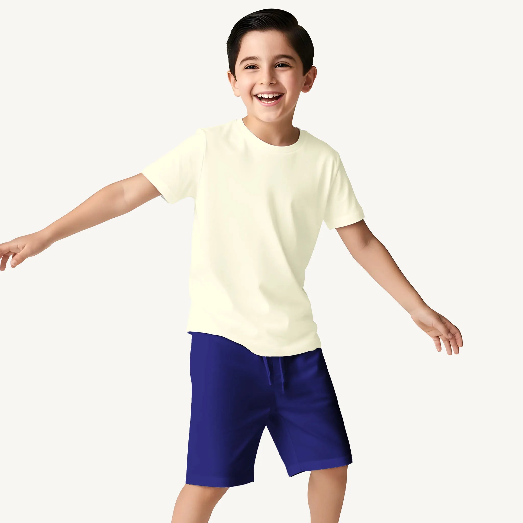 Boys’ Off-White & Navy Blue Co-ord Set