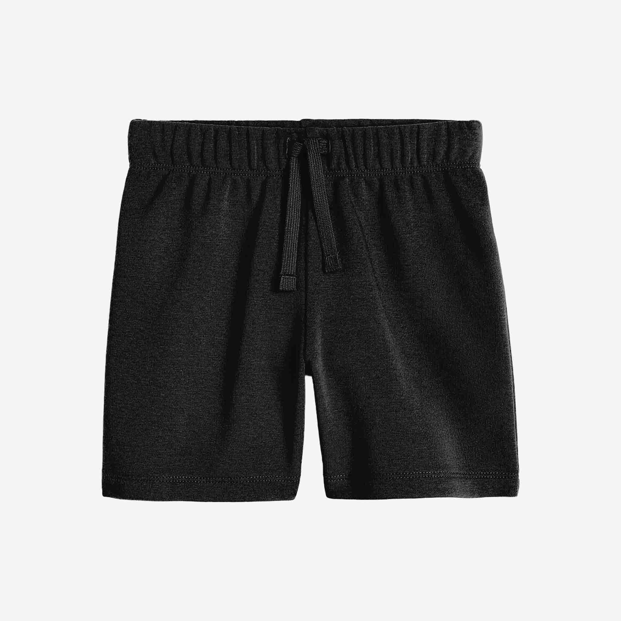 Toddlers Solid Black Shorts