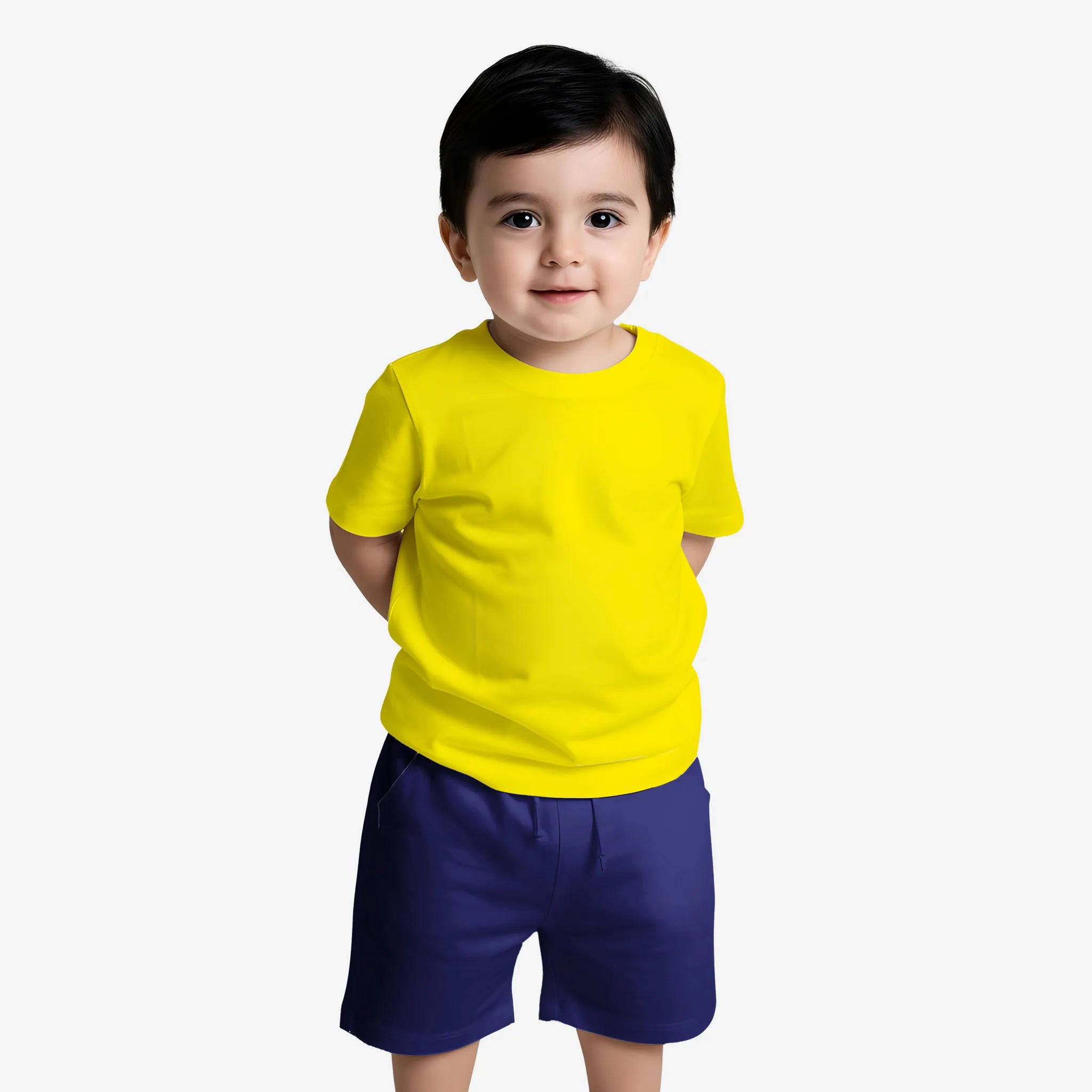 Toddlers Solid Navy Blue Shorts