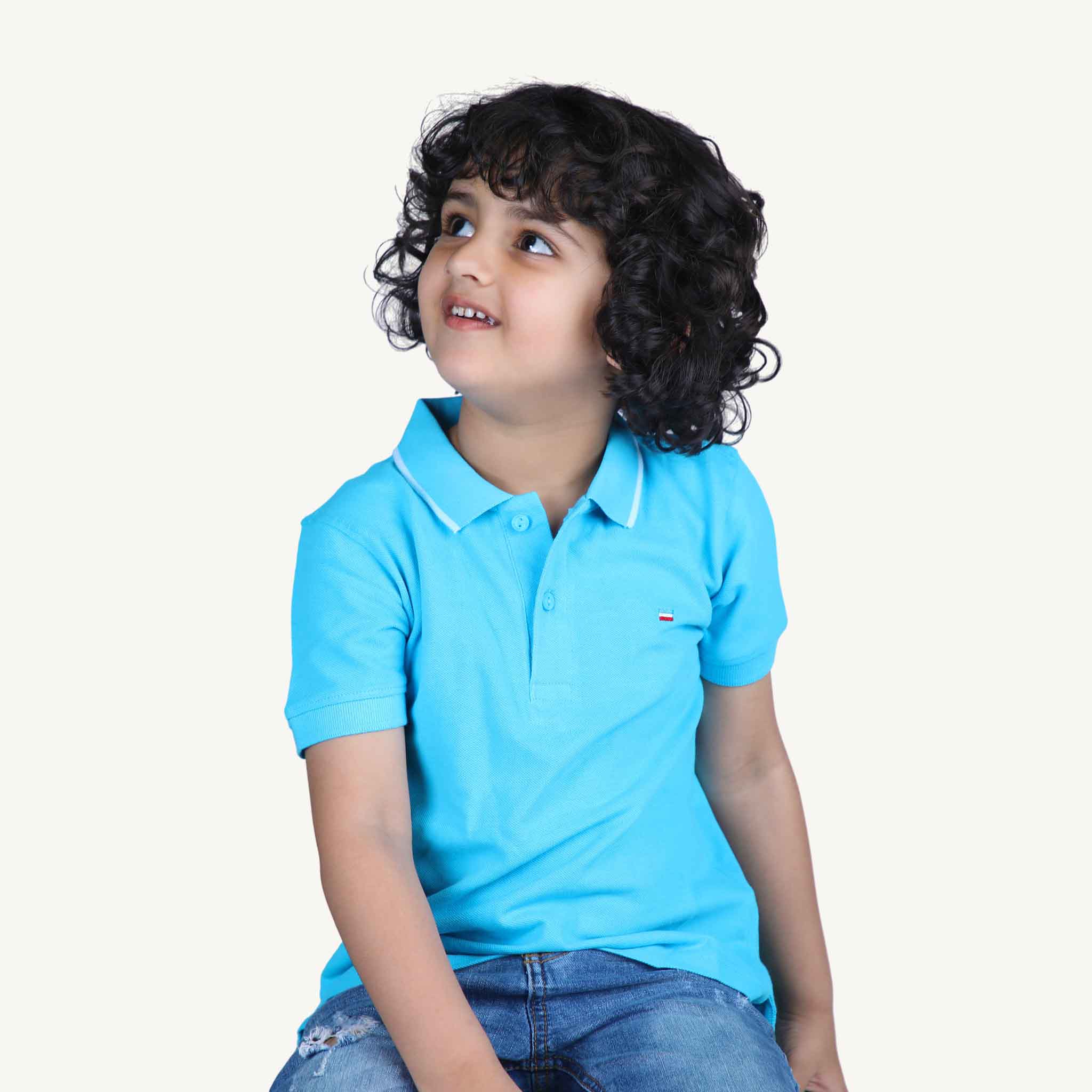 Blue-Solid-Polo-Tshirt-Model