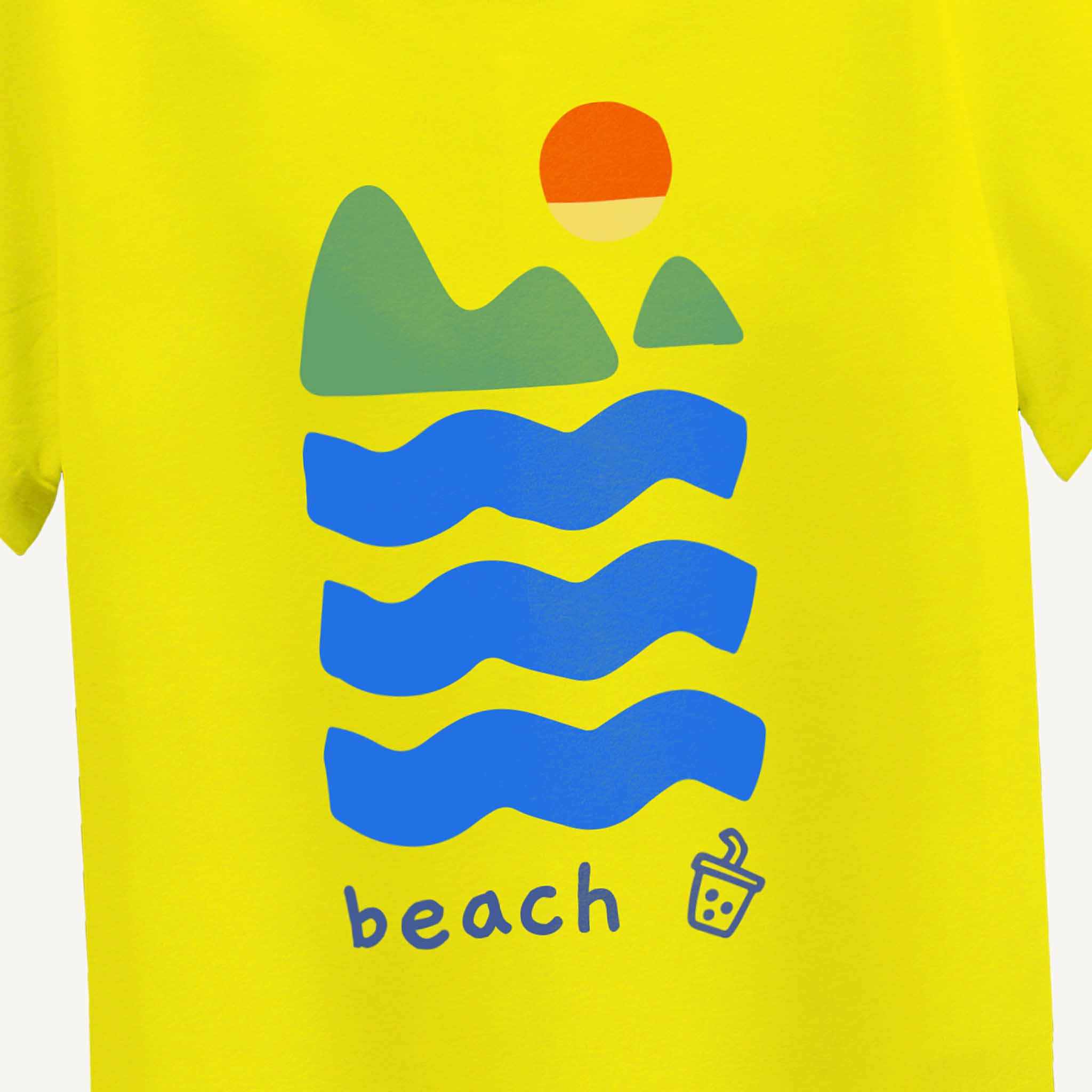 Boys-Blue-Beach-Yellow-Tshirt-Close