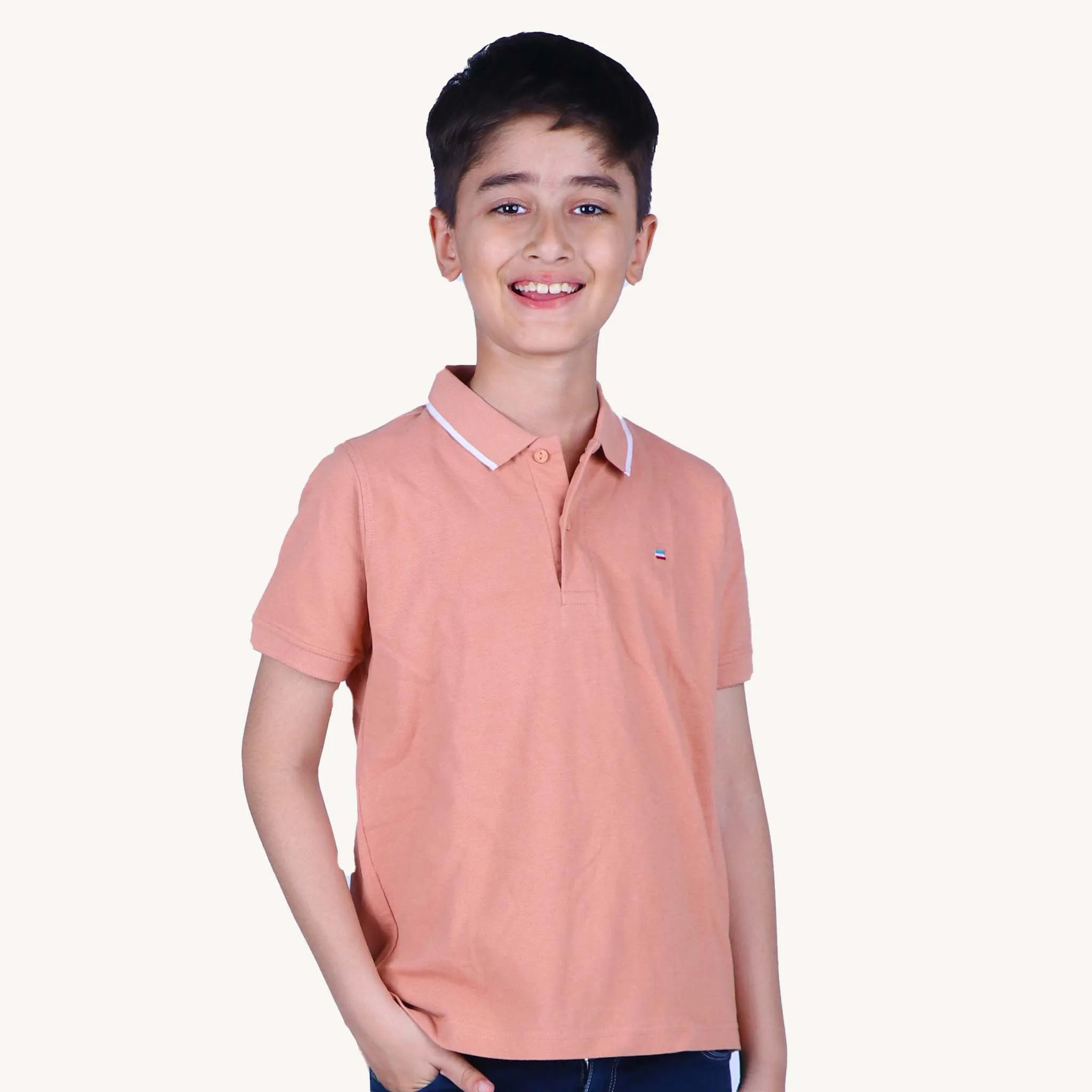 Brown-Solid-Polo-Tshirt-Model
