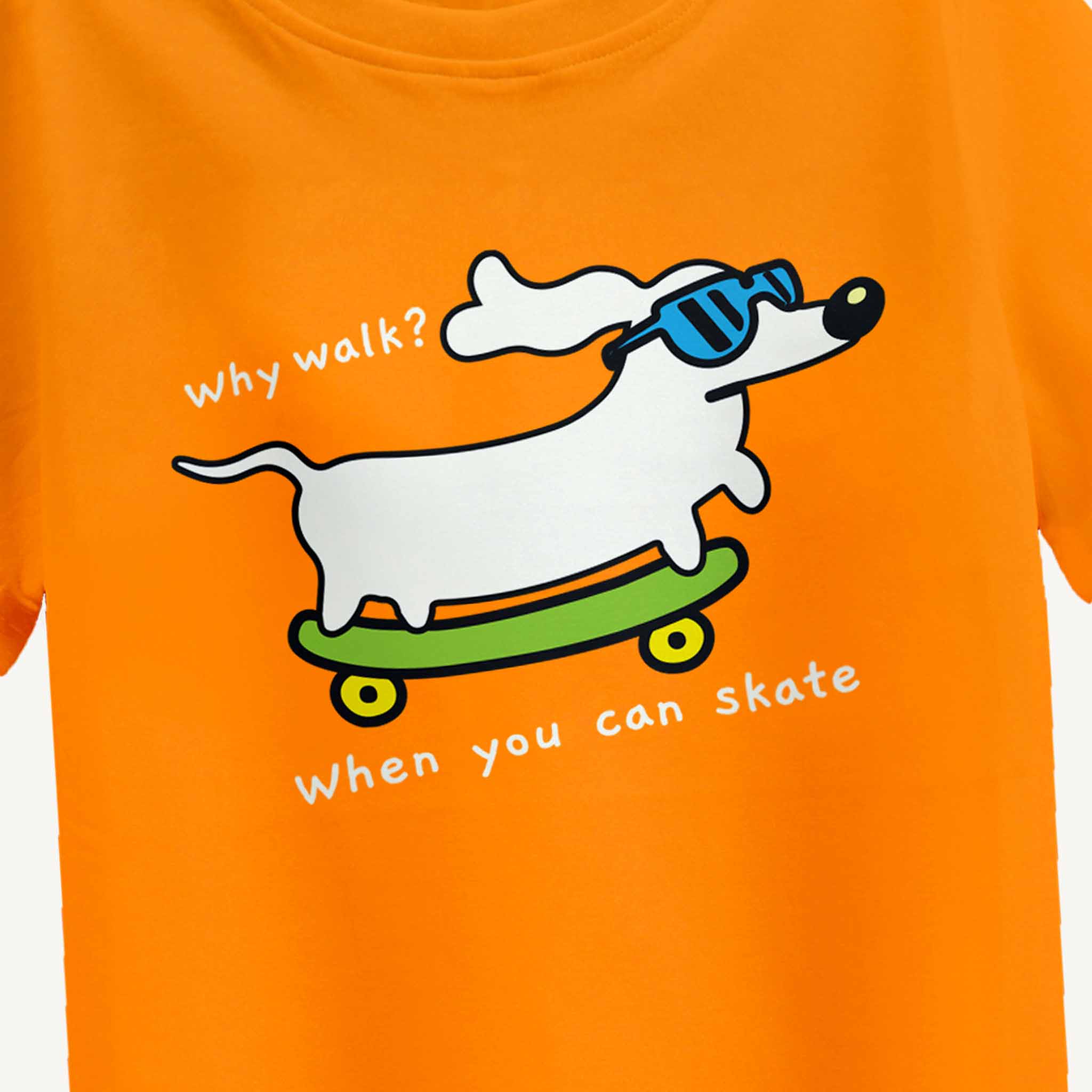 Dog_on_skate_Orange_Boys_Close_T_shirt