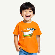 Dog_on_skate_Orange_Boys_Model_T_shirt