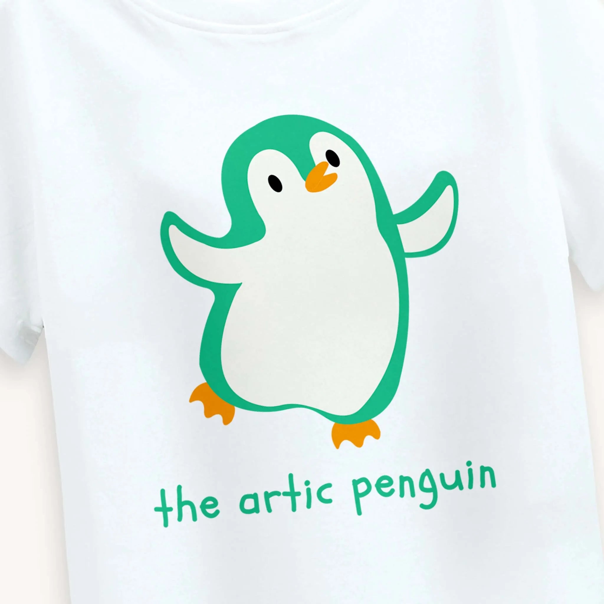 Girls-Artic-Penguin-T-shirt-Close