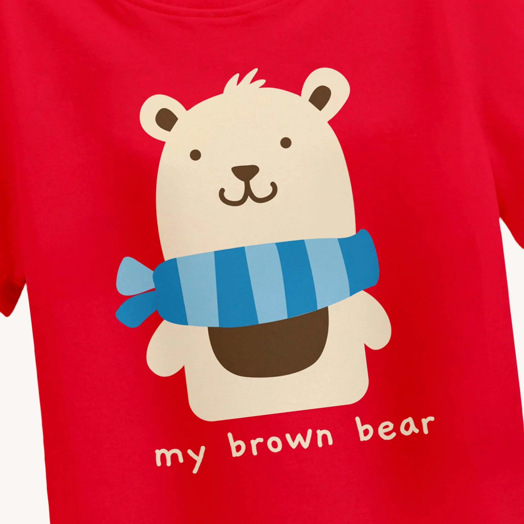 Girls-Brown-Bear-T-shirt-Close