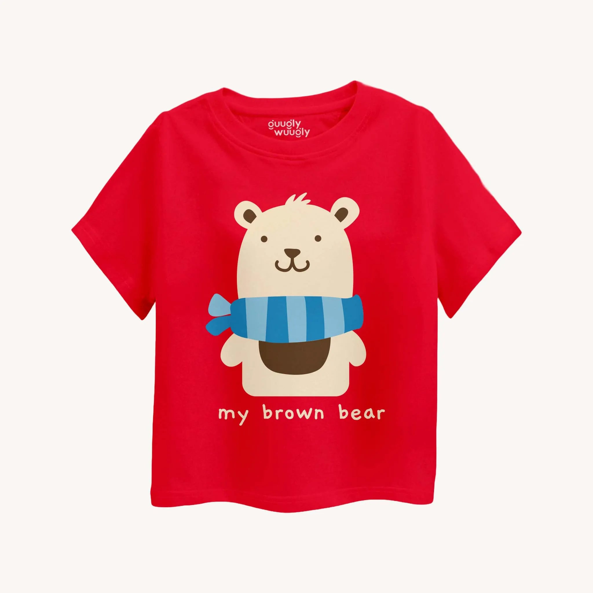 Girls-Brown-Bear-T-shirt-Front