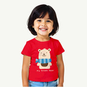 Girls-Brown-Bear-T-shirt-Model