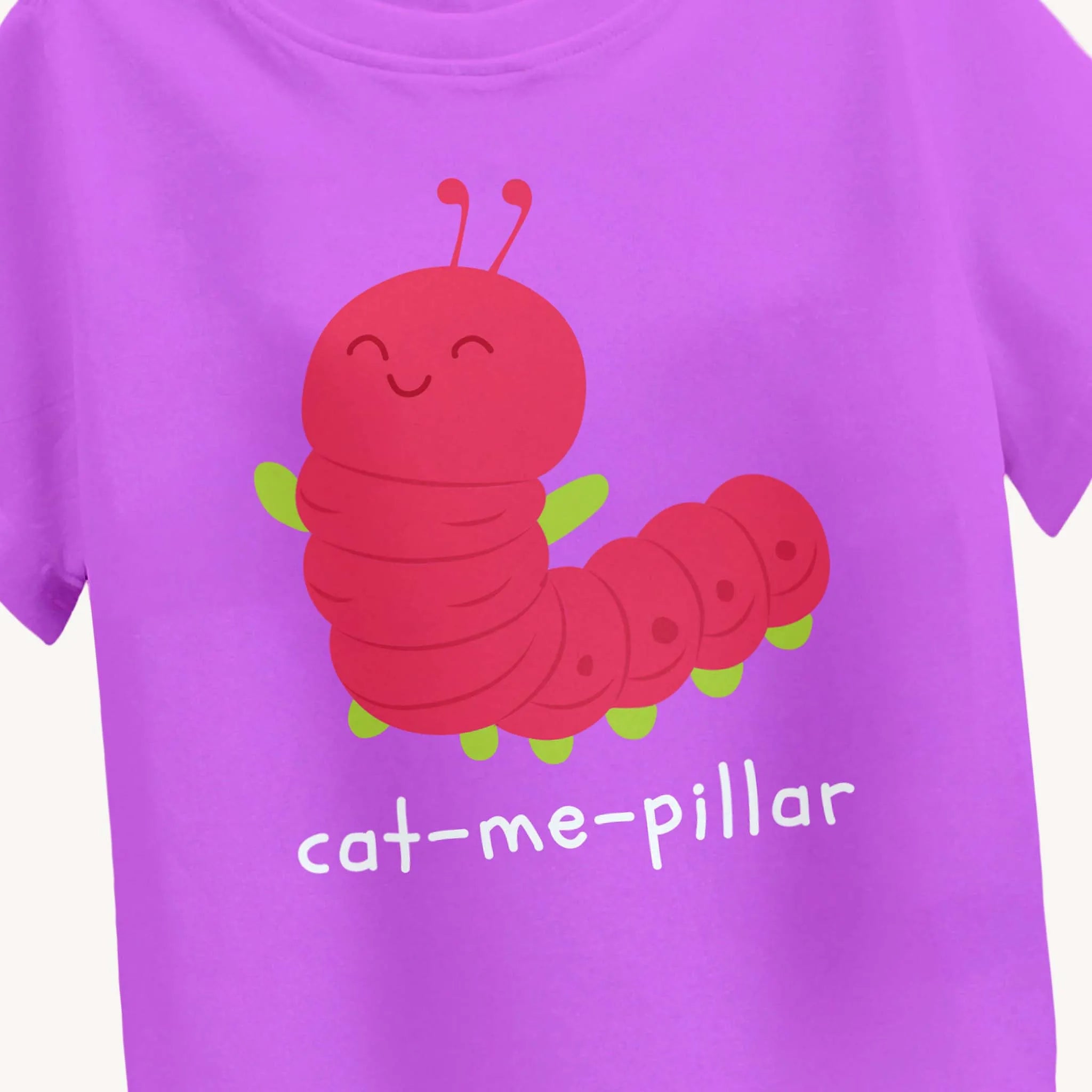 Girls-Cat-me-Pillar-T-shirt-Close