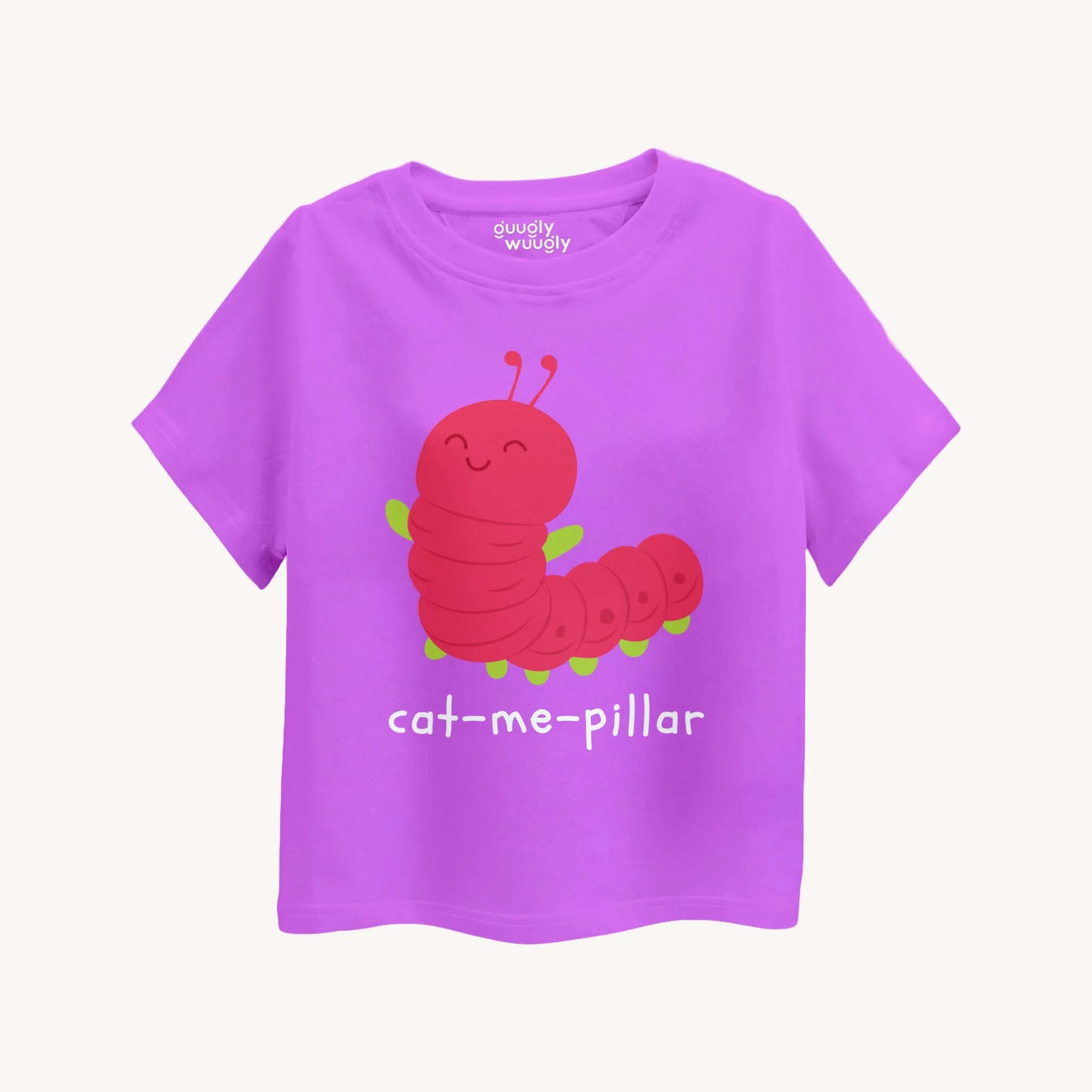Girls-Cat-me-Pillar-T-shirt-Front
