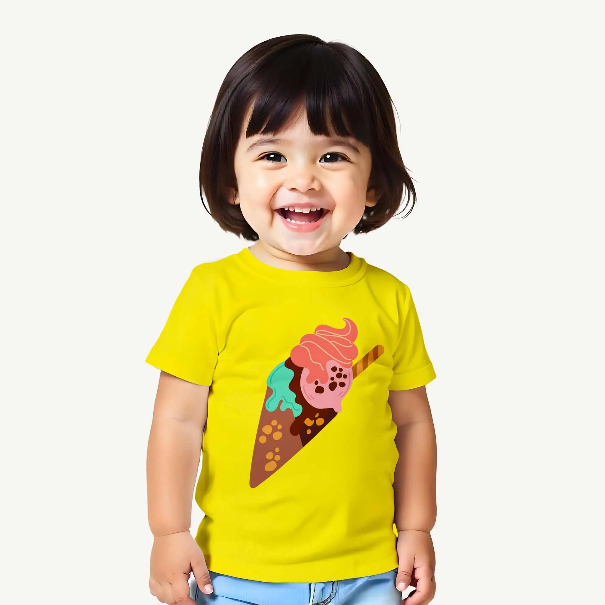 Girls-Ice-Cream-Cone-T-shirt-Model