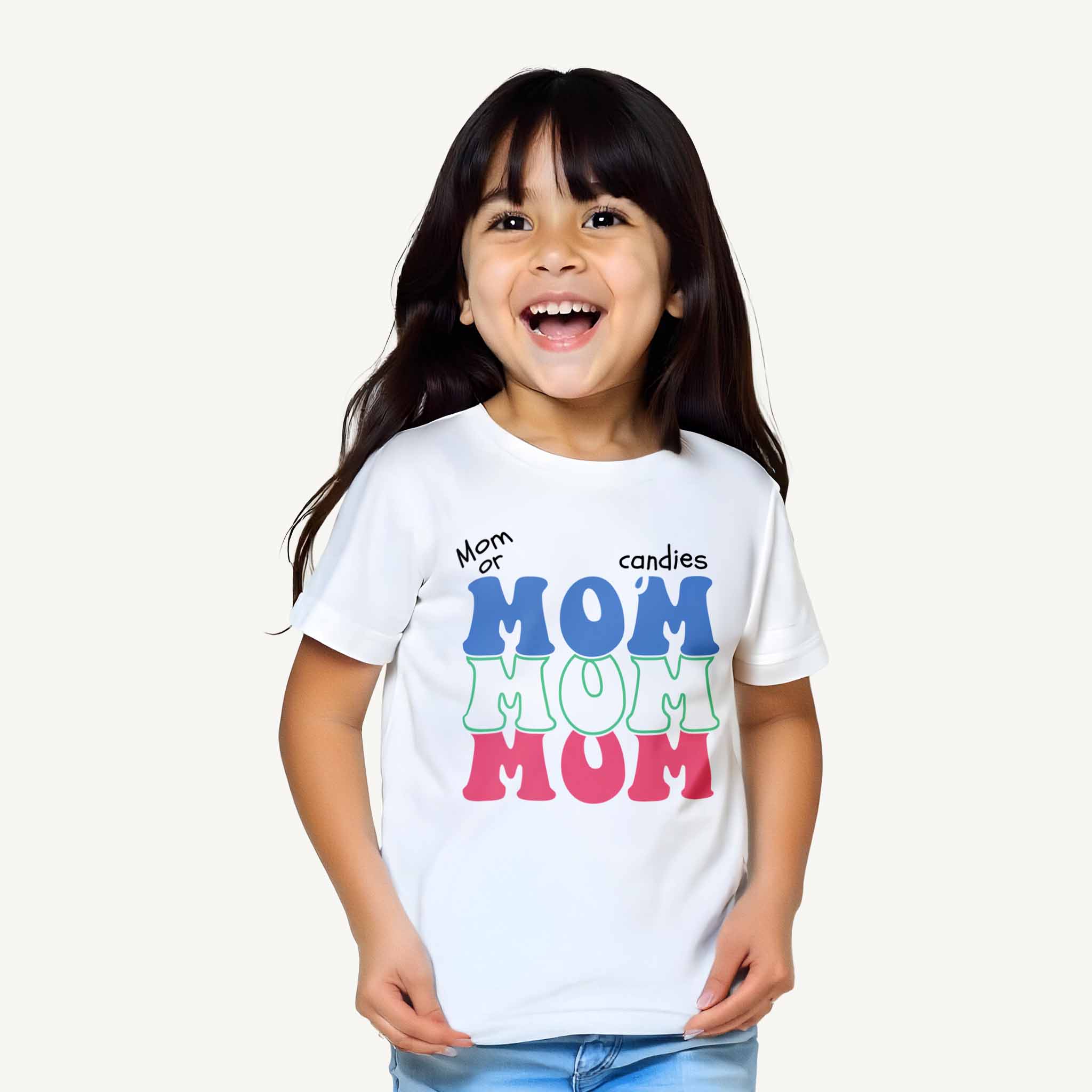 Girls-Mom-or-candies-White-Tshirt-Model
