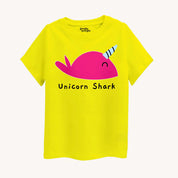 Girls-Unicorn-Shark-yellow-Tshirt