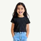 Girls_Solid_Black_T_shirt_Model