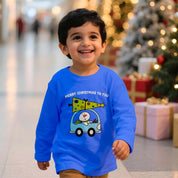 Boys Toddler Merry Christmas Classic Blue Long Sleeves Tshirt