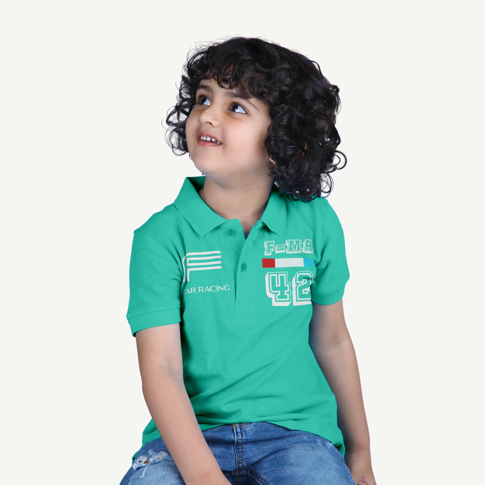 Teal-Racing-Polo-Tshirt-Model