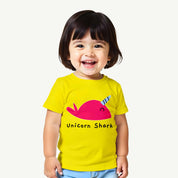 Toddler-Girl-Unicorn-Shark-Yellow-Tshirt-Model