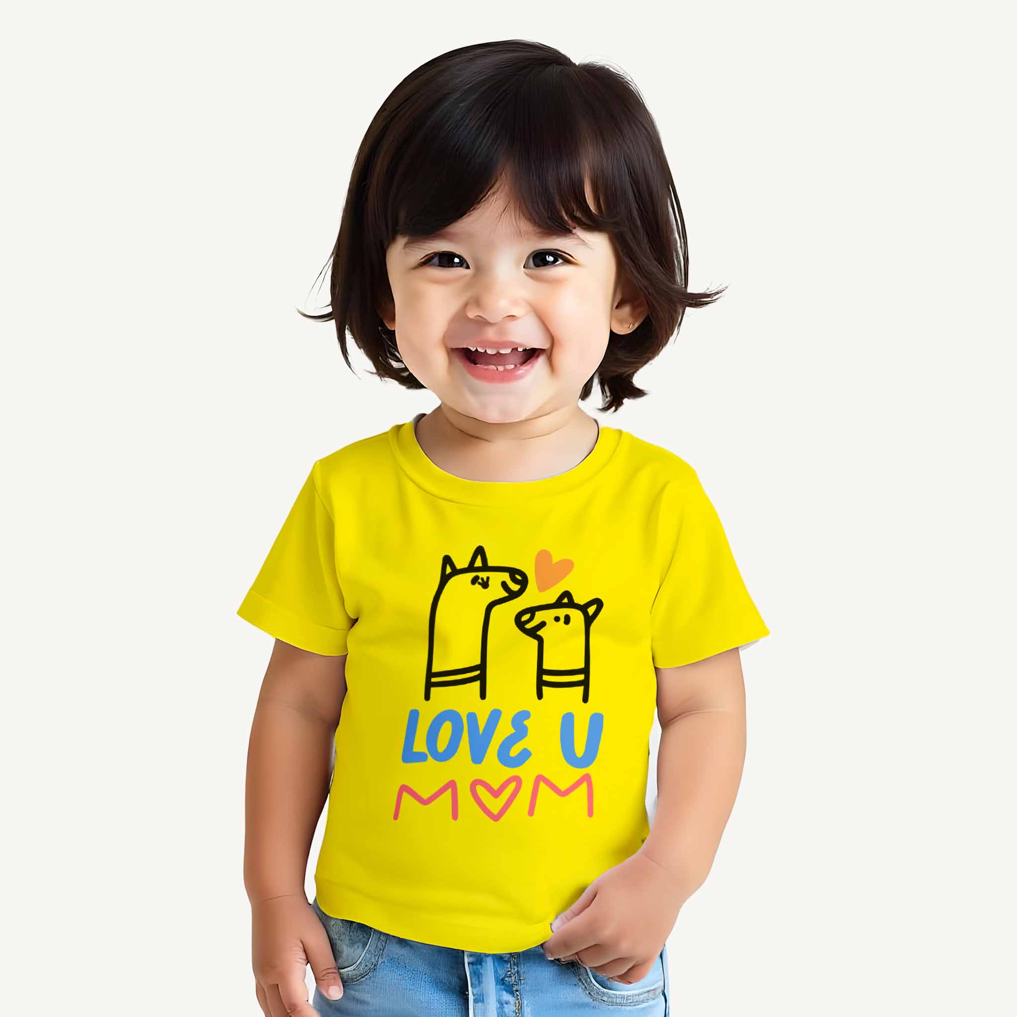 Toddler-Girls-Love-u-mom-Yellow-Tshirt-Model