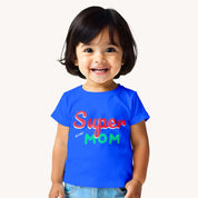 Toddler-Girls-Super-ever-mom-ClassicBlue-Tshirt-Model