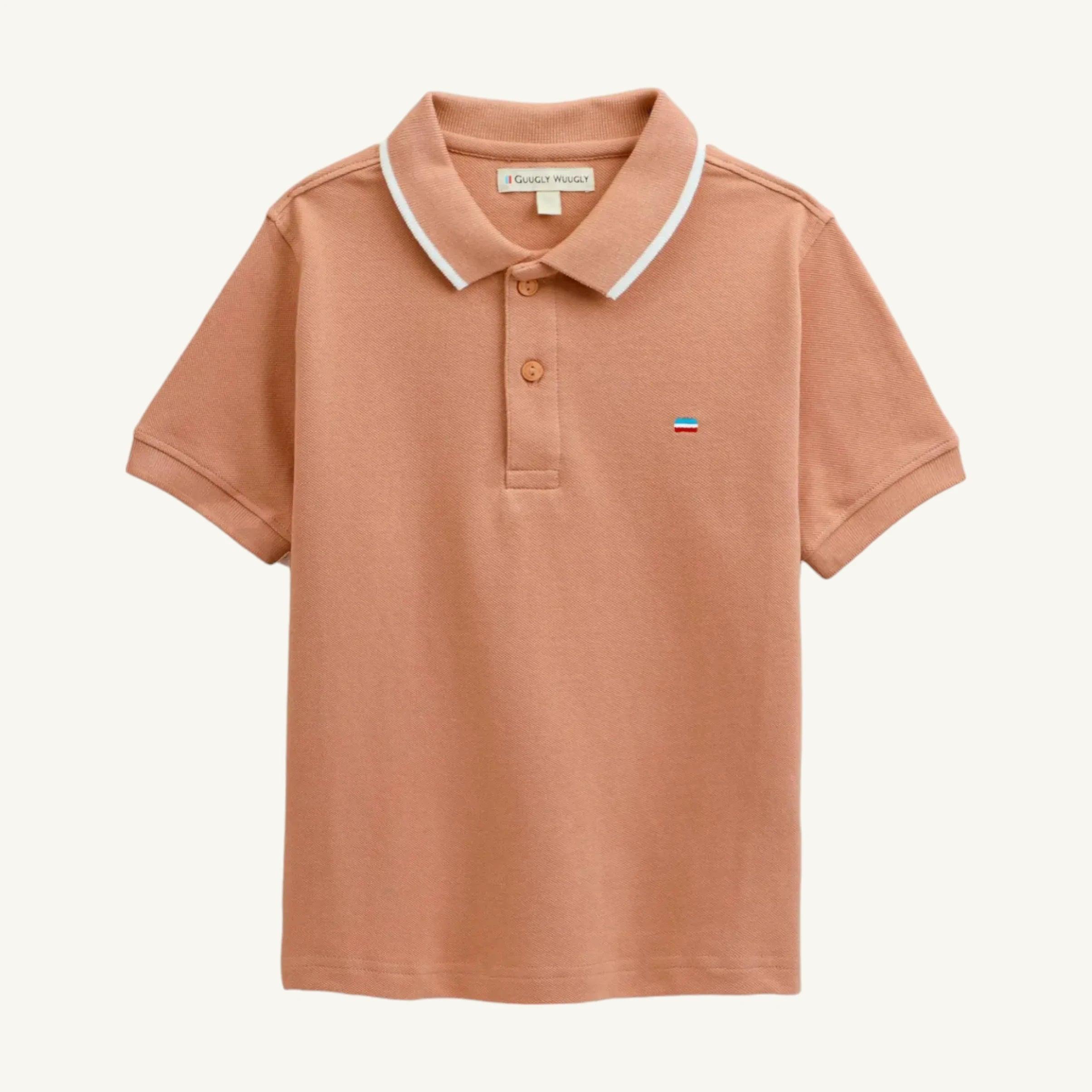 Boys Solid Peach Polo - Guugly Wuugly