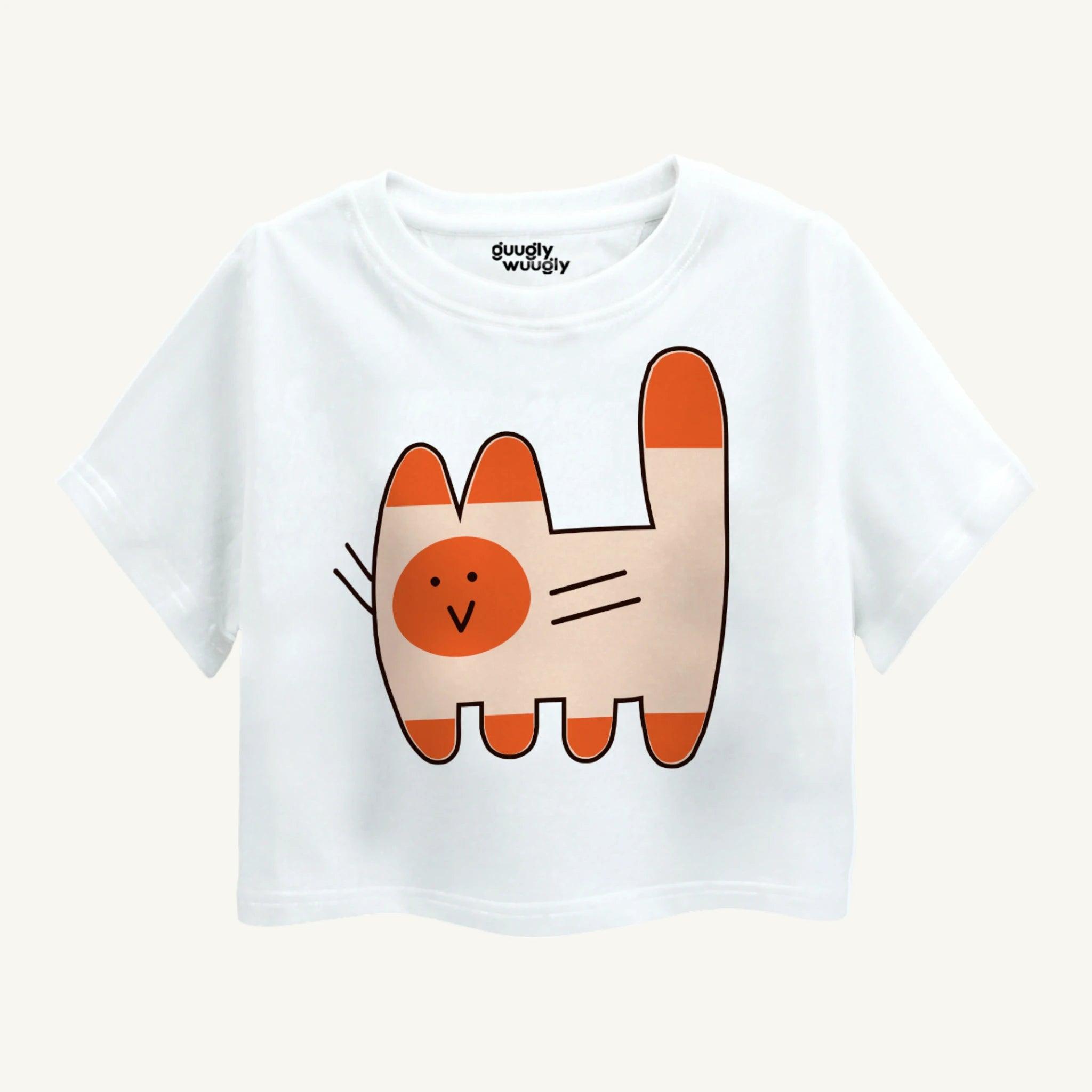 Girls Cat Love Crop - Guugly Wuugly