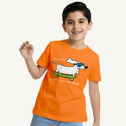 BYOB Boys Orange Dog on Skate T-shirt