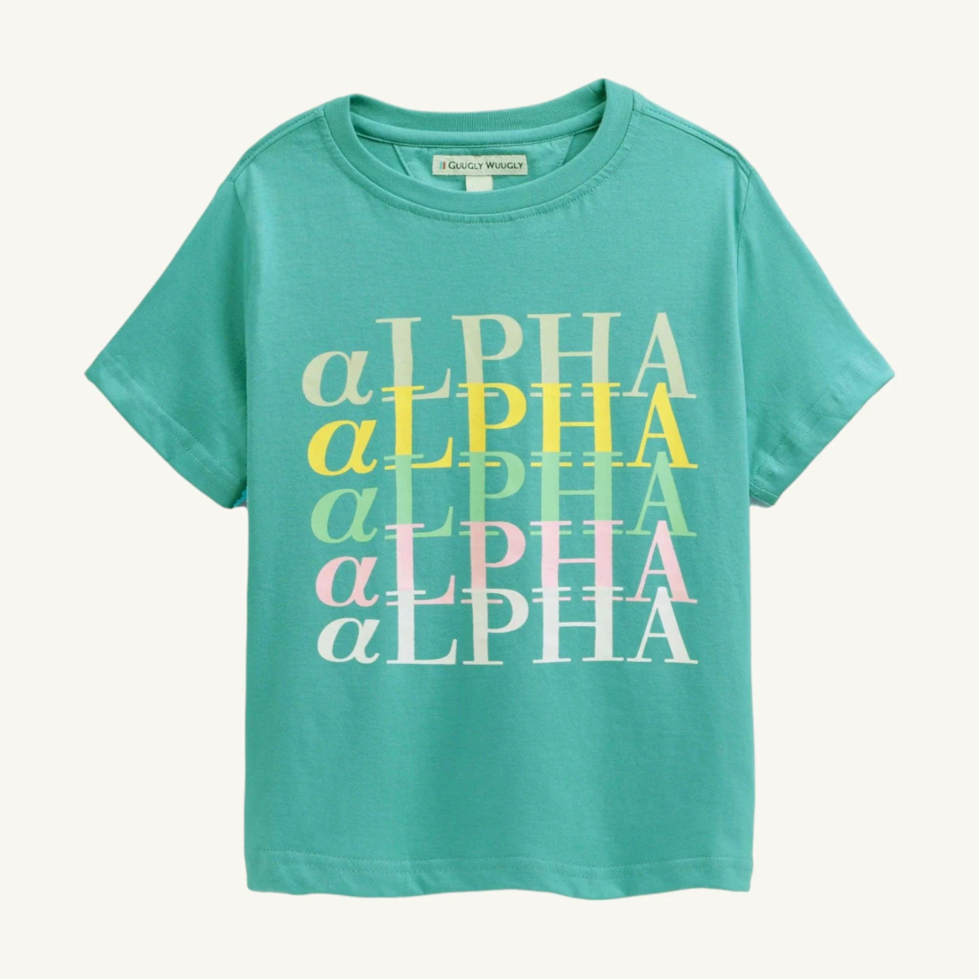 Kids Alpha Print T-shirt - Guugly Wuugly