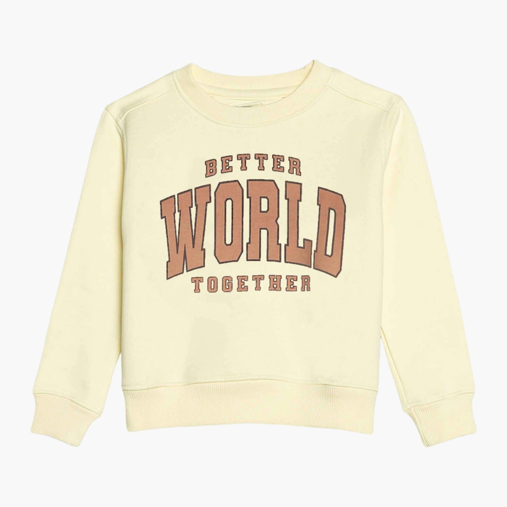 Kids Better World Print Sweatshirt - Guugly Wuugly