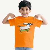 BYOB Boys Orange Dog on Skate T-shirt