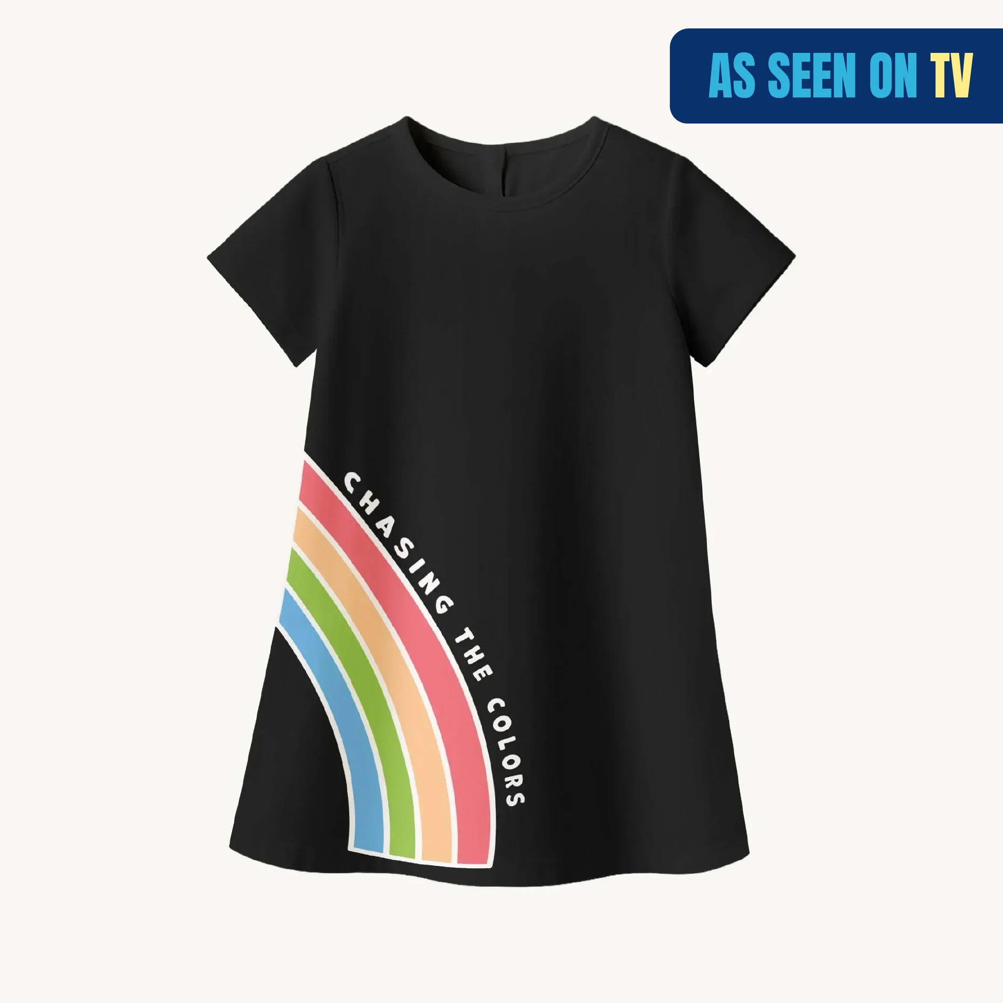 bust detail a-line mini dress in black Girls rainbow starburst A- line dress – Wild Things Dresses main image 1