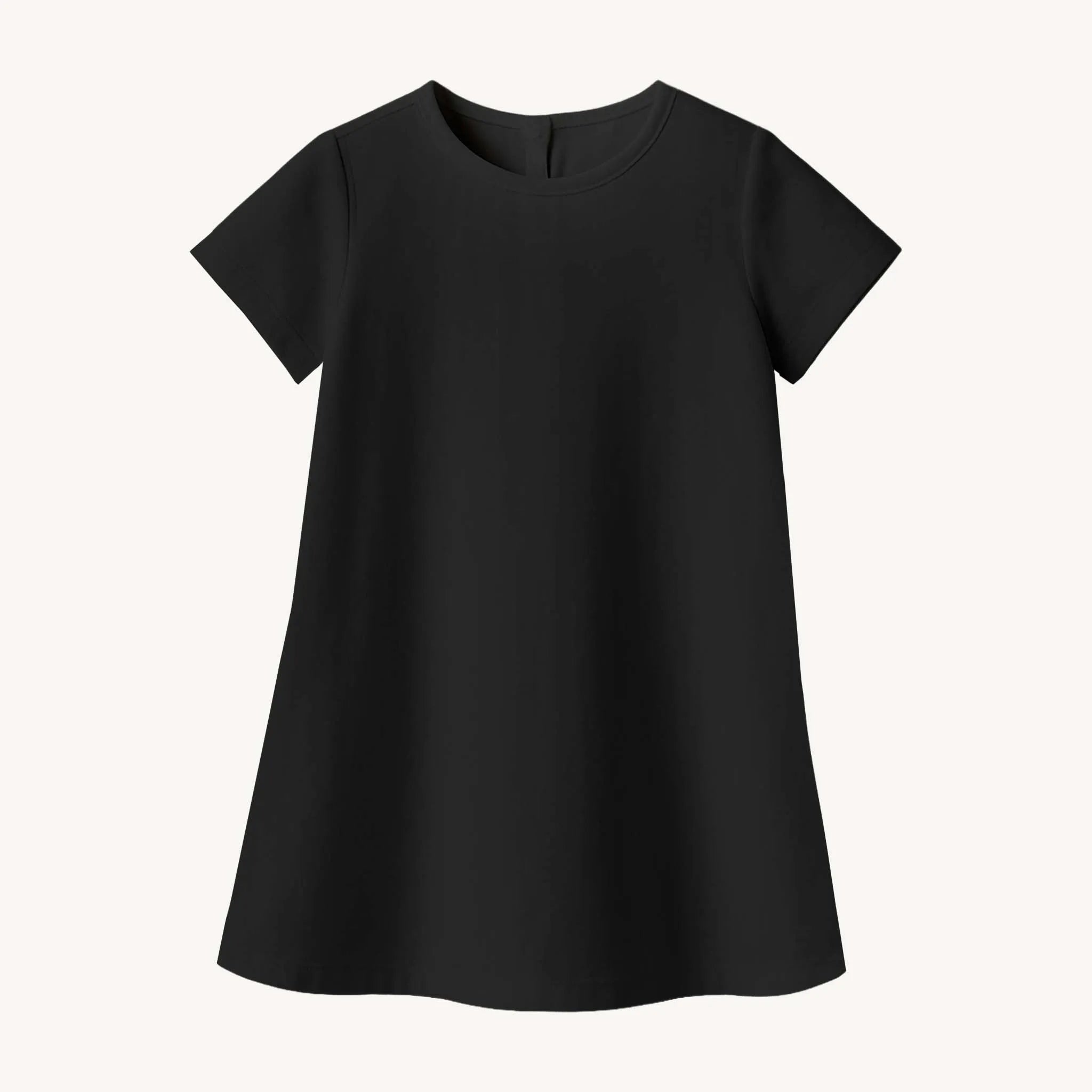 Toddlers Solid Black A-Line Dress