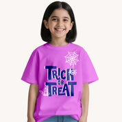 Girls Lavender Trick or Treat T-shirt