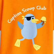 Girls Orange MiniSoft Cotton Tee – Captain Scoop Club
