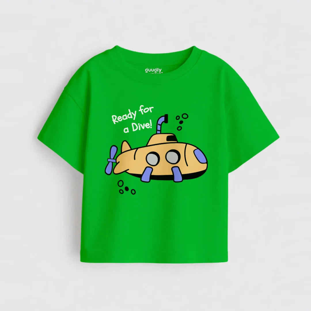 Dive printed soft cotton t-shirt for toddler kids 1-4 years | Guugly Wuugly