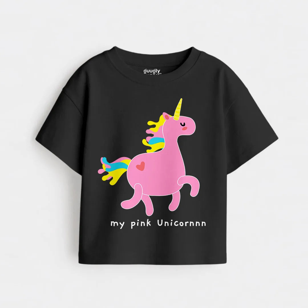 MiniSoft Cotton Tee – Pink Unicorn