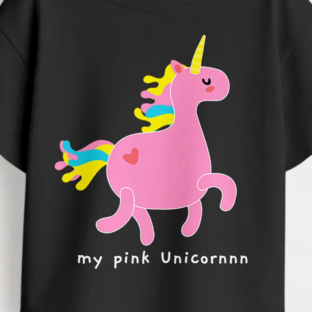 MiniSoft Cotton Tee – Pink Unicorn