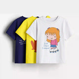 Girls-Pack Of 3 Minisoft Cotton Tees