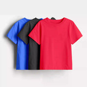Kids-Pack Of 3 Solids Tshirts