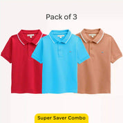 Kids-Pack Of 3 Solid Polos
