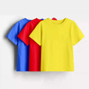Kids - Pack Of 3 Minisoft Cotton Solids Tees