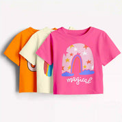 Girls-Pack Of 3 Crop Top