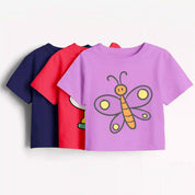 Girls-Pack Of 3 Crop Top