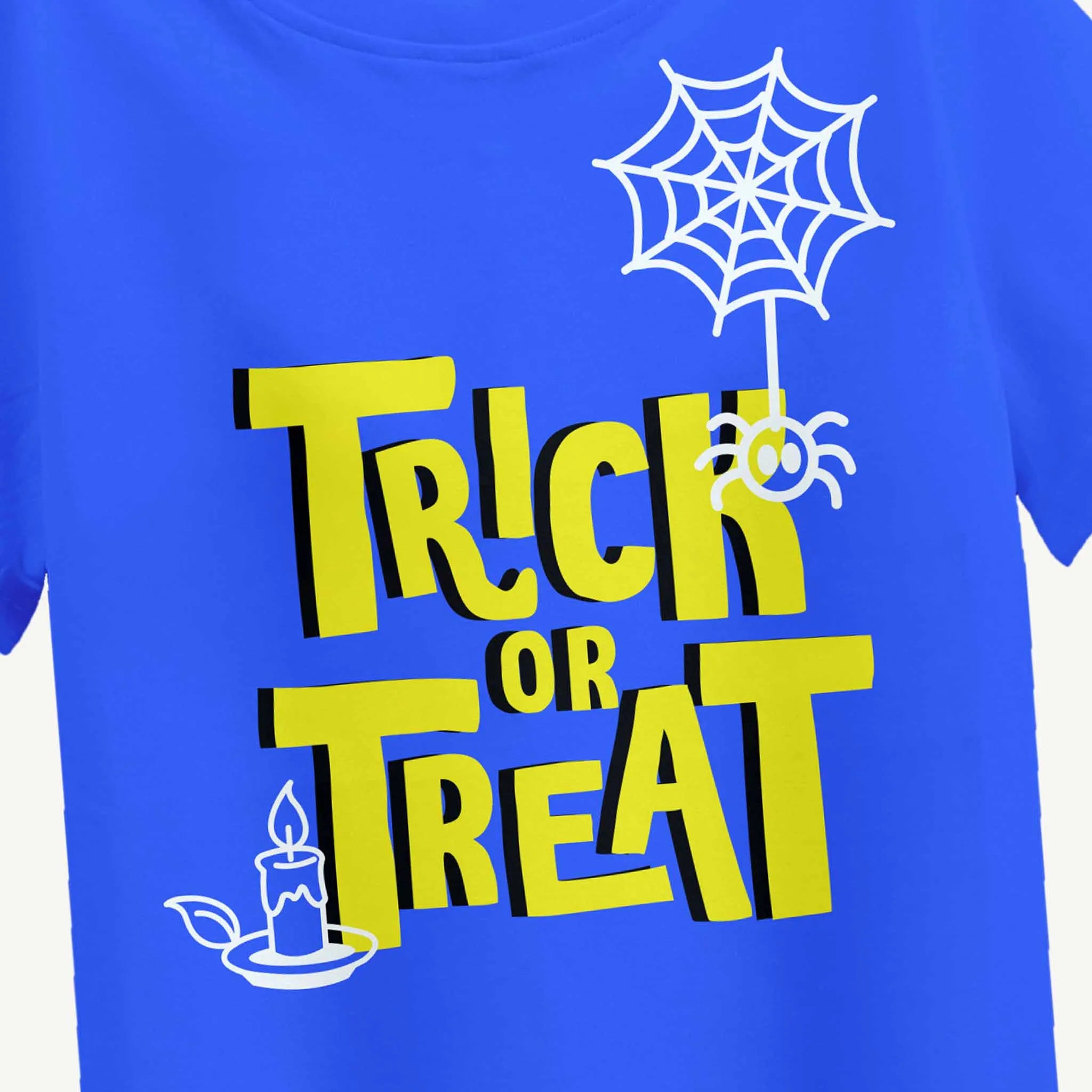 Girls Classic Blue Trick or Treat T-shirt