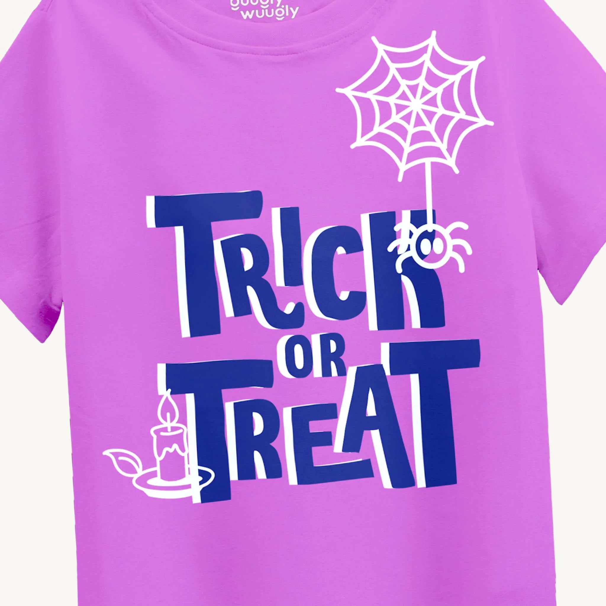 Girls Lavender Trick or Treat T-shirt